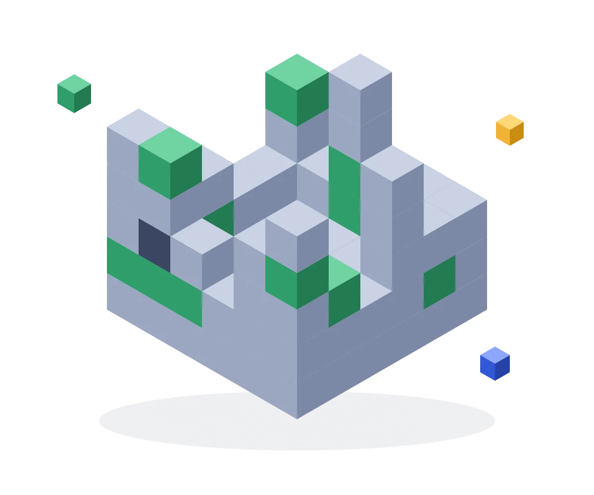 Isometric block structure representing YungsAPI Mod world generation